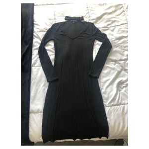 Black V Neck Bodycon Dress